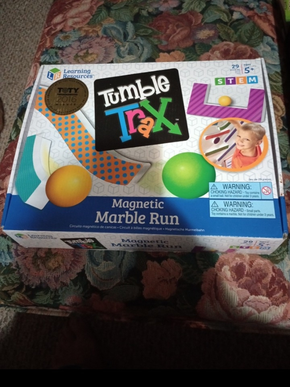 Tumble Trax Magnetic Marble Run - Green & Yellow